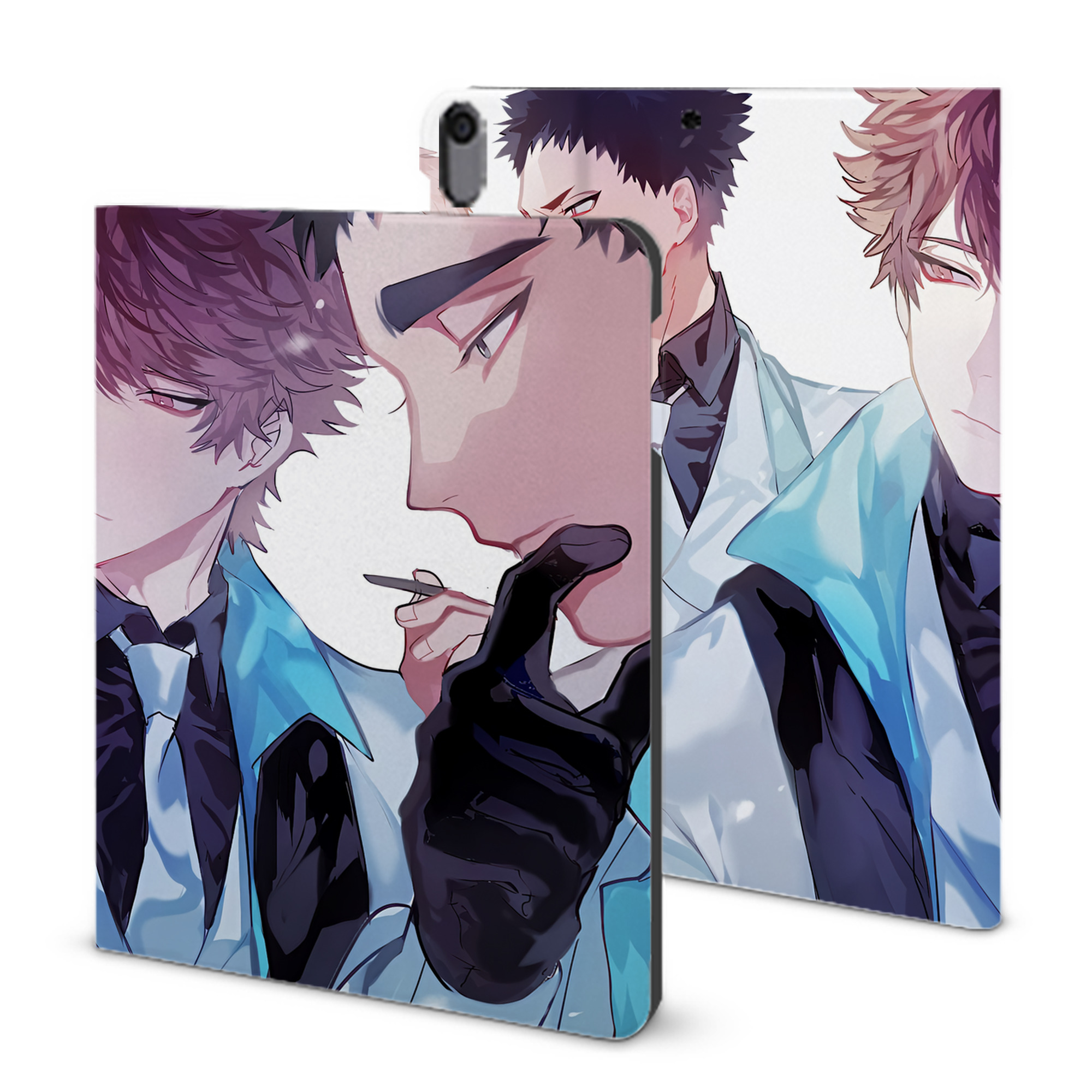 （画像用） ハイキュー!! Haikyu!! IPad ケース ブック型 PUレザー TPU 耐衝撃 軽量 薄型 ペン収納なし 全面保護 IPad 各モデル対応